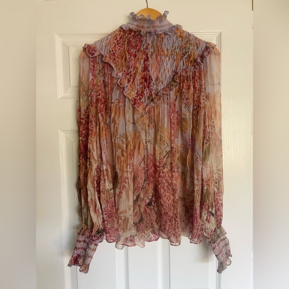 Zimmermann pink combination floral print blouse size 6. - Picture 5 of 5